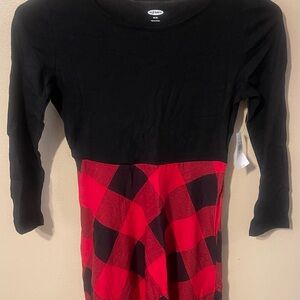 Old Navy Black and Red Plaid Kids Dress